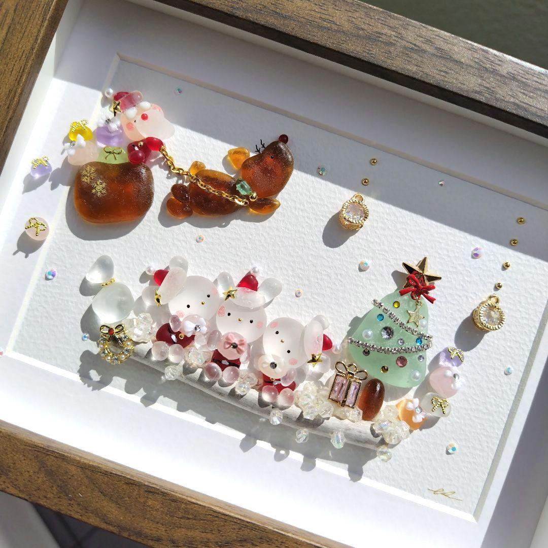 シーグラスアート『 クリスマスの夜に.。.:*☆』他2点